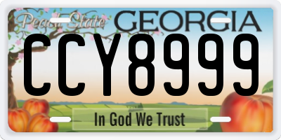 GA license plate CCY8999