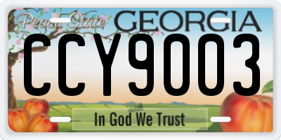 GA license plate CCY9003