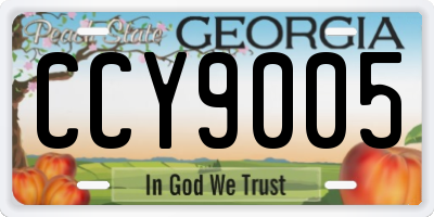 GA license plate CCY9005