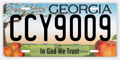 GA license plate CCY9009
