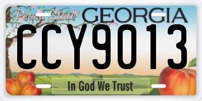 GA license plate CCY9013