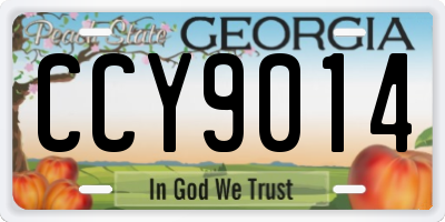 GA license plate CCY9014