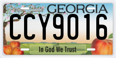 GA license plate CCY9016