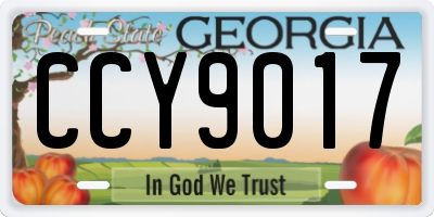 GA license plate CCY9017
