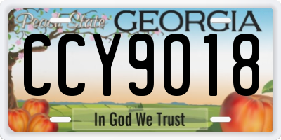 GA license plate CCY9018