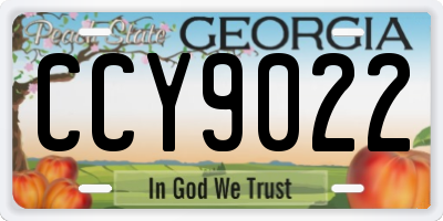 GA license plate CCY9022