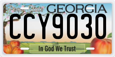 GA license plate CCY9030