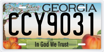 GA license plate CCY9031
