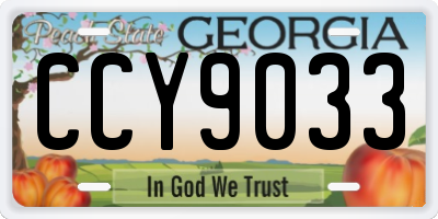GA license plate CCY9033