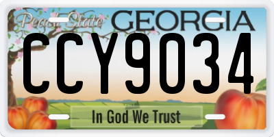 GA license plate CCY9034