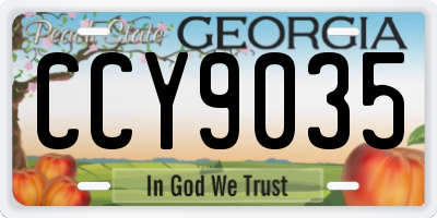 GA license plate CCY9035