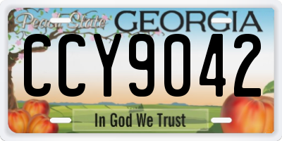 GA license plate CCY9042