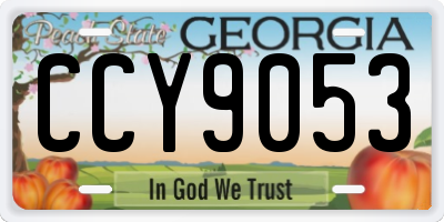 GA license plate CCY9053