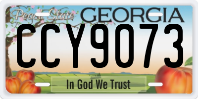 GA license plate CCY9073