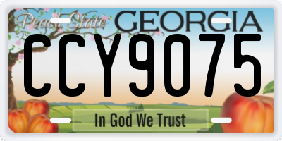GA license plate CCY9075