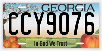 GA license plate CCY9076