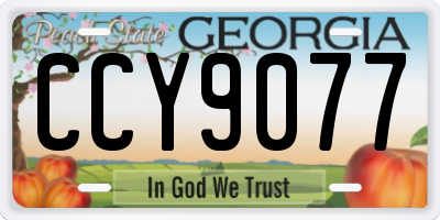 GA license plate CCY9077