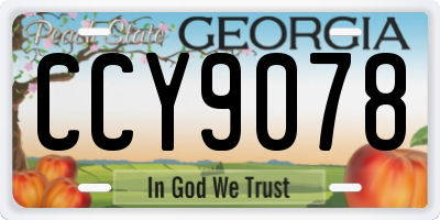 GA license plate CCY9078