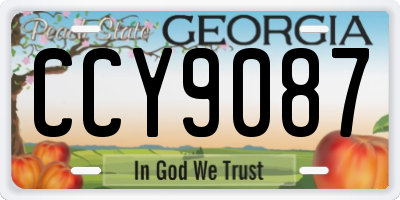 GA license plate CCY9087