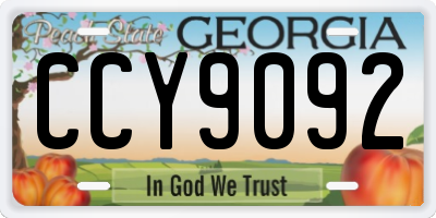 GA license plate CCY9092