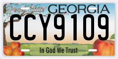 GA license plate CCY9109