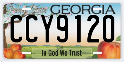 GA license plate CCY9120