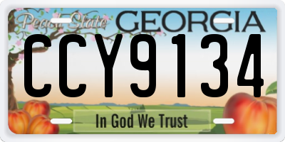 GA license plate CCY9134