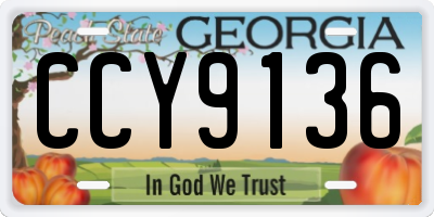 GA license plate CCY9136