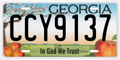 GA license plate CCY9137
