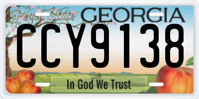 GA license plate CCY9138