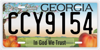 GA license plate CCY9154