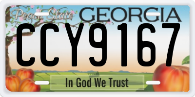 GA license plate CCY9167