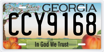 GA license plate CCY9168