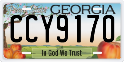 GA license plate CCY9170