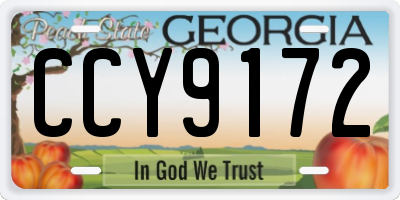 GA license plate CCY9172