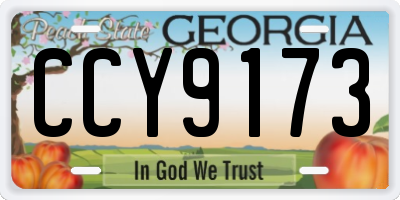 GA license plate CCY9173