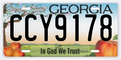 GA license plate CCY9178