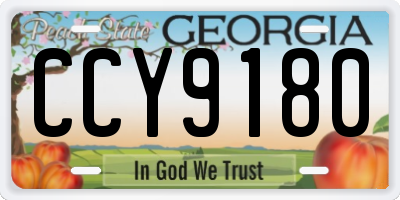 GA license plate CCY9180
