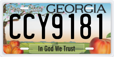 GA license plate CCY9181