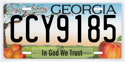 GA license plate CCY9185