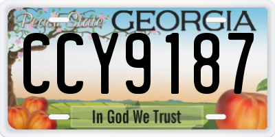 GA license plate CCY9187