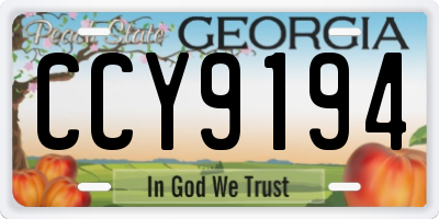 GA license plate CCY9194