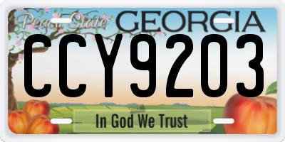 GA license plate CCY9203
