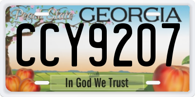GA license plate CCY9207