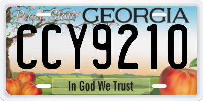 GA license plate CCY9210