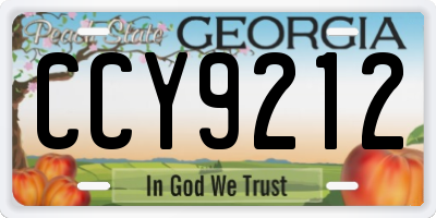 GA license plate CCY9212