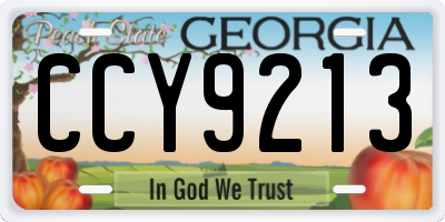 GA license plate CCY9213