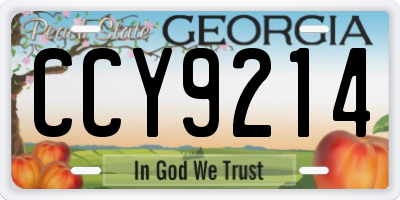 GA license plate CCY9214