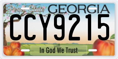 GA license plate CCY9215