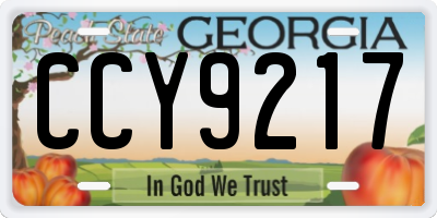 GA license plate CCY9217